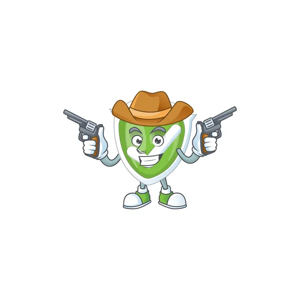 Cocher Cowboy bouclier pour symbole une protection — Image vectorielle