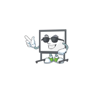 Karakter maskotunda süper havalı beyaz tahta