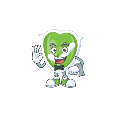 Çizgi film karakteri şekilli garson kontrol kalkanı.