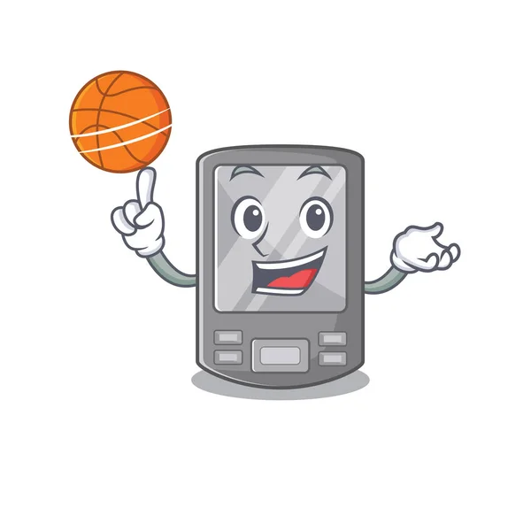 Con baloncesto asistente digital personal en un personaje — Archivo Imágenes Vectoriales
