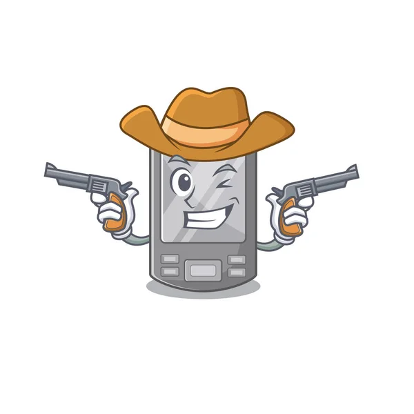 Cowboy assistant numérique personnel sur un personnage — Image vectorielle