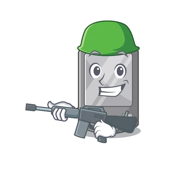 Ejército asistente digital personal en un personaje — Vector de stock