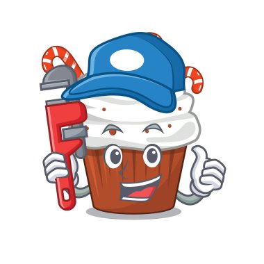 Tesisatçı Noel keki. Çizgi film şeklinde.