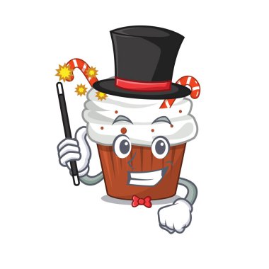 Sihirbaz noel keki ve karikatür şeklinde