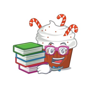 Çizgi film formundaki noel pastalı öğrenci.