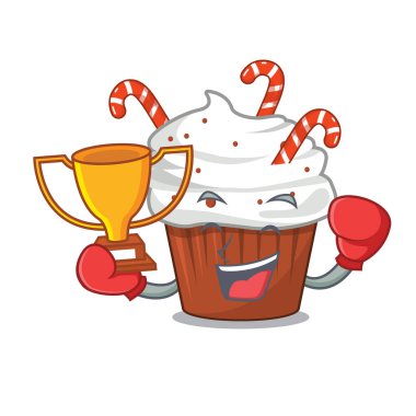 Karikatür şekilli Noel keki kazanan boksör