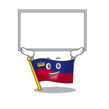 İzole edilmiş karakterli bayrak Lihtenştayn maskotu