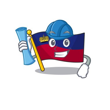 Mimari bayrak Lihtenştayn karikatür direğinin üzerine asıldı