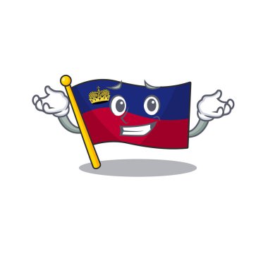 Sırıtan bayrak liechtenstein karikatür direğinin üstüne asıldı