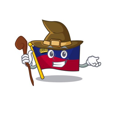 Maskot masasının üzerinde katlanmış cadı bayrağı liechtenstein