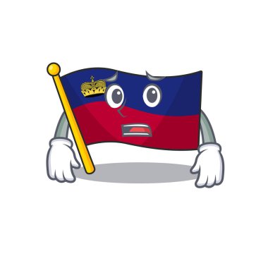 Maskot masasının üzerinde katlanmış bayrak liechtenstein
