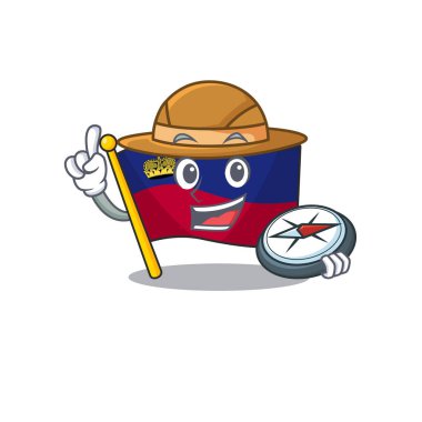 Kaşif bayrağı maskot masasının üzerine katlanmış