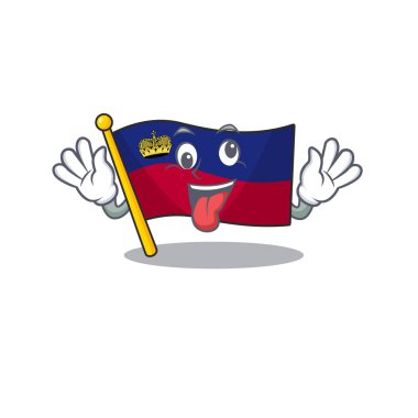 Çizgi film şeklinde çılgın bayrak liechtenstein