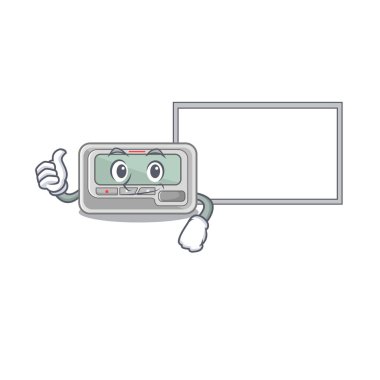 Maskot şekilli tahta çağrı cihazıyla başparmağınızı kaldırın.