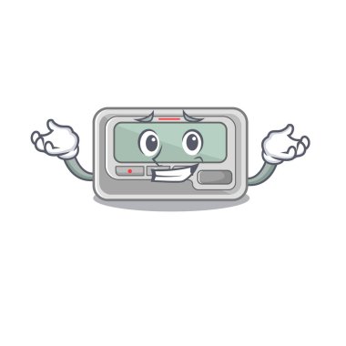 Çizgi film masasının üzerine yerleştirilmiş sırıtan çağrı cihazı.