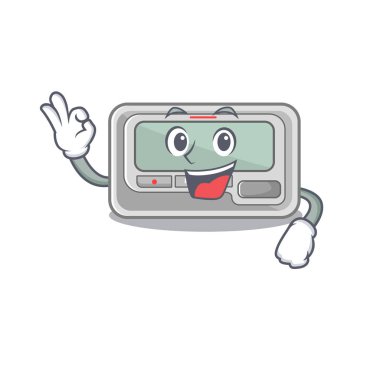 Tamam, çağrı cihazı karikatür ahşap masanın üzerine yerleştirildi.