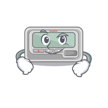 Çizgi film masasının üzerine yerleştirilmiş sırıtan çağrı cihazı.