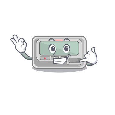 Karakterle izole edilmiş çağrı cihazı karikatürü de.