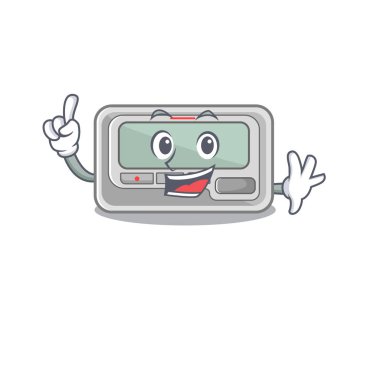 Karakterle izole edilmiş parmak çağrı cihazı çizgi filmi