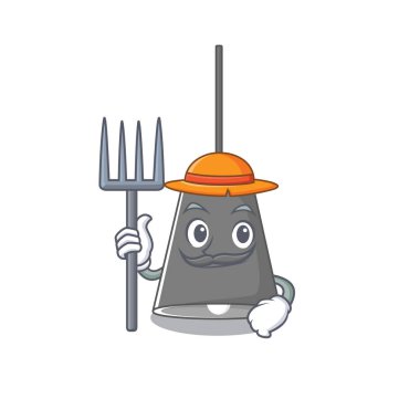 Maskot şekilli çiftçi lamba karikatürü
