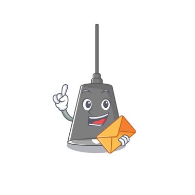 Çizgi film duvarına yapışmış zarf kolyeli lamba