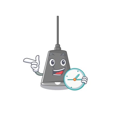 Çizgi film duvarına takılmış saat kolyesi lambasıyla