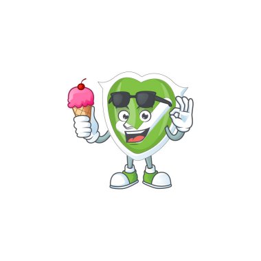 Dondurma işaretli kalkanı ve bir maskotu var.