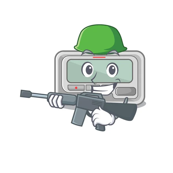 Pager de l'armée avec en forme de mascotte — Image vectorielle