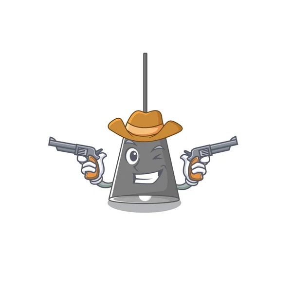 Cowboy lámpara colgante de dibujos animados con forma de mascota — Vector de stock