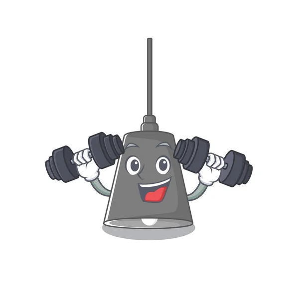 Fitness přívěšek lampa karikatura s maskot tvar — Stockový vektor