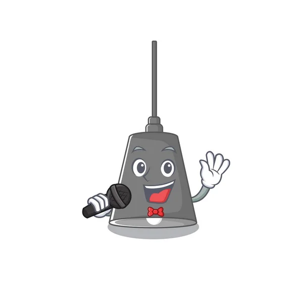 Zingende hanglamp geïsoleerd in het karakter — Stockvector