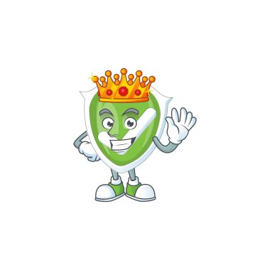 Beyaz arkaplanda King işaretli kalkan karakteri.