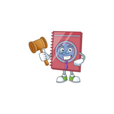 Hakim kitabı kapattı, beyaz arkaplanda izole edildi.