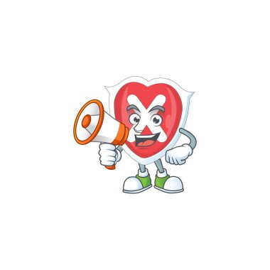 Bakteri önleme için megafon amblemi ile çapraz kalkan.