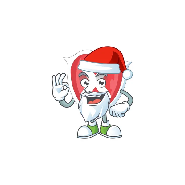 Santa cross shield character on white background. — Stock Vector