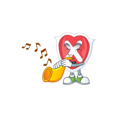 Çizgi film karakterinde trompet kalkanı