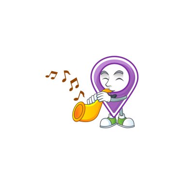 Trompet konumu maskotlu çizgi film karakteri