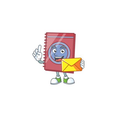 Eğitim nesnesi için kırmızı zarflı kapalı kitap.