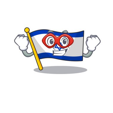Süper kahraman bayrağı İsrail maskot direğinde dalgalandı.