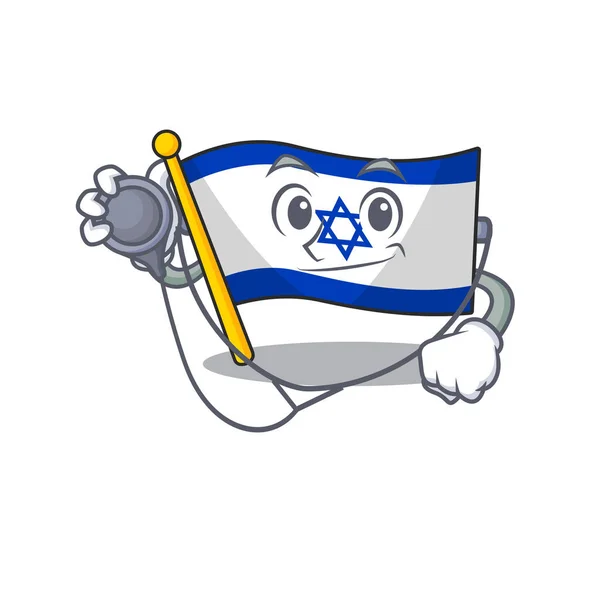 Bandeira do doutor israel isolado com o desenho animado — Vetor de Stock