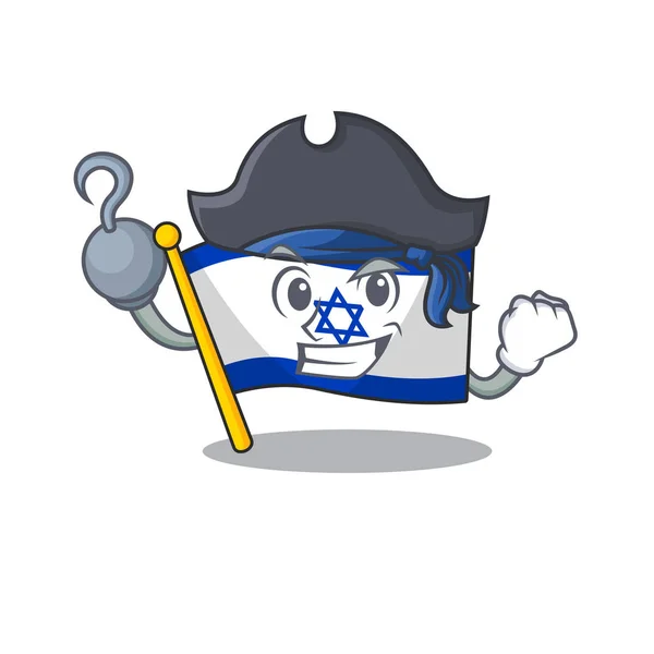 Bandera pirata israel aislado con la caricatura — Vector de stock