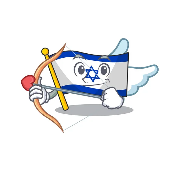 Bandiera Cupido Israele isolato con il cartone animato — Vettoriale Stock