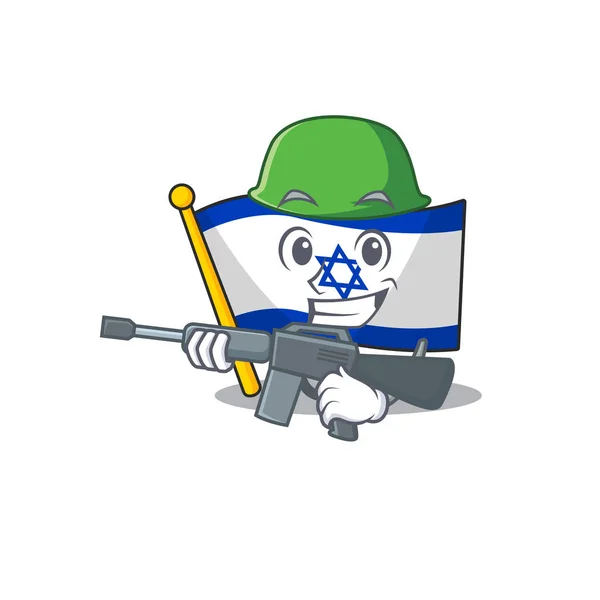 Bandiera militare israeliana isolata con il cartone animato — Vettoriale Stock