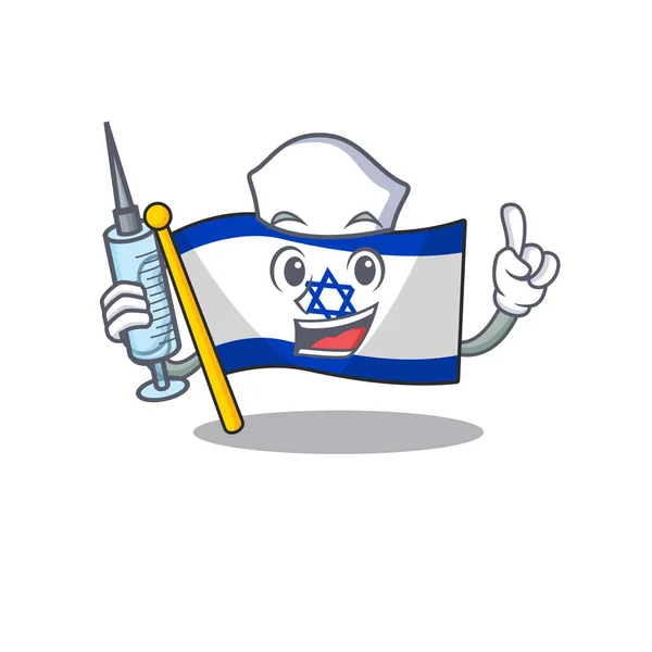 Verpleegster vlag Israël gevlogen op mascotte paal — Stockvector