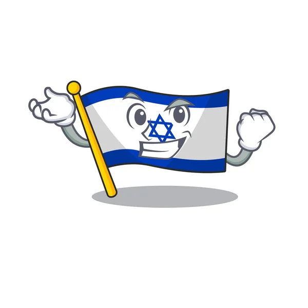이스라엘의 성공적 인 국기 마스코트 기둥 위를 날아다녔다 — 스톡 벡터