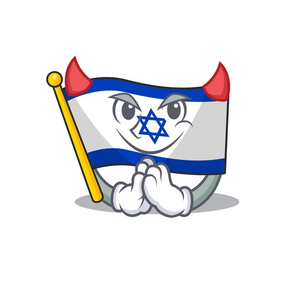 Bandeira do diabo israel com a forma do personagem — Vetor de Stock