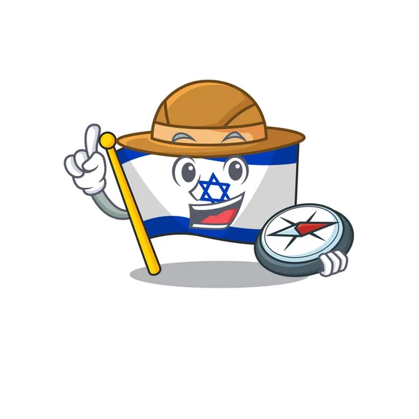 Bandiera Explorer israele con la forma del carattere — Vettoriale Stock