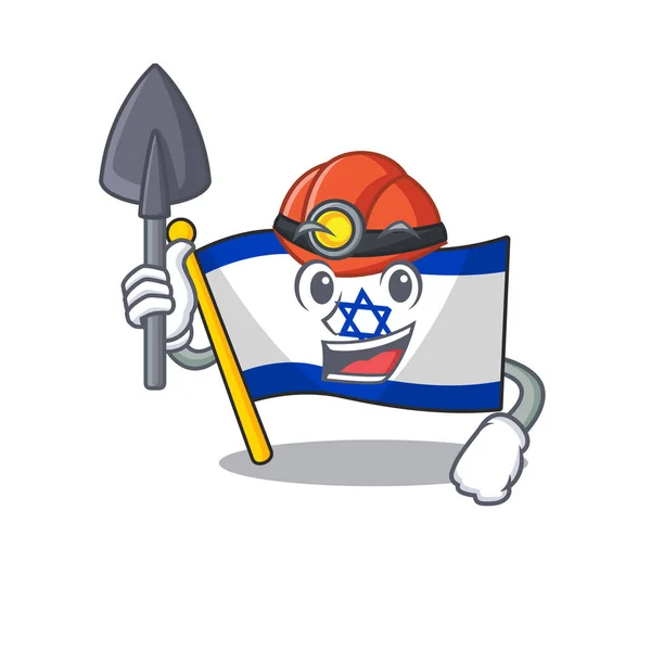 Bandeira do mineiro israel com a forma do personagem —  Vetores de Stock
