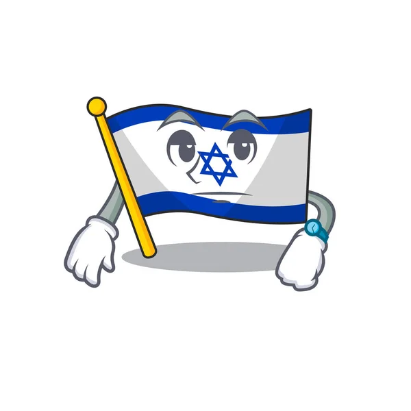 기다리고 있는 이스라엘 국기 - 만화 찬장에 보관되어 있다 — 스톡 벡터