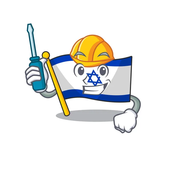 Bandiera automobilistica israeliana conservata in armadietto dei cartoni animati — Vettoriale Stock